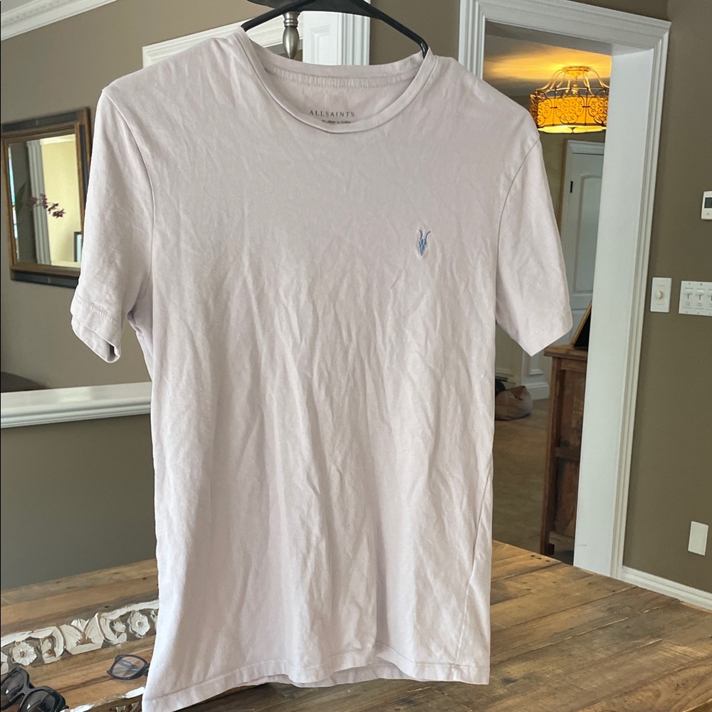 All Saints Men's Light Purple T-Shirt
